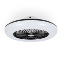 Noaton Deckenventilator mit Beleuchtung 11055B Callisto, Schwarz, LED Dimmbar 48W, 3 Farbtemperaturen, Fernbedienung