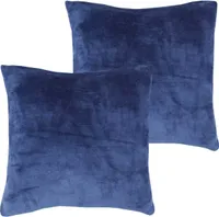 Plyšový povlak na polštářek "Celina" 2-pack, ve velikosti "40 x 40cm" - modrý - povlak na polštářek se zipem