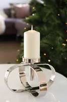 Fink Stumpenkerzenhalter Gorden silberfarben Aluminium, vernickelt Höhe 15 cm