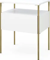 Vicco Nachttisch Mira, 40 x 50 cm, Weiß/Gold