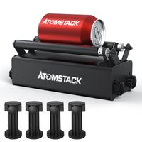 ATOMSTACK R3 Roller Unterstützung Block +R3 Roller für zylindrische Objekte mit 360° drehbarer Gravierachse 8 Winkeleinstellungen 4 mm Gravierdurchmesser