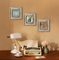 Wallity, Huhu325 - 30 x 30, Dekorativní rámovaný obraz z MDF (3 kusy), Vícebarevný, 100 % MDF, 30 x 30 x 0,3 cm