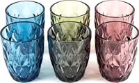 Hanseküche Trinkgläser Set 6x 300 ml – Hochwertige Gläser Bunt – Wassergläser Trinkgläser Saftgläser – Spülmaschinenfest aus Glas mehrfarbig
