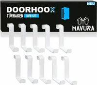 DOORHOOX háčky na dveře pro zavěšení věšáku na dveře z nerezové oceli háčky na kabáty 10 bílých