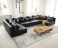 DELIFE Wohnlandschaft Clovis XL Anthrazit Antik Optik Modulsofa