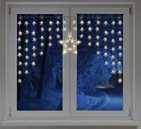 90 LED Sternenvorhang Lichterkette Vorhang Fenster Sterne