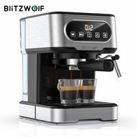 BlitzWolf BW-CMM2 1100W Espressomaschine Kaffeemaschine 20 Bar Hochdruckextraktion Milchaufschäumen abnehmbarer Wassertank Edelstahl