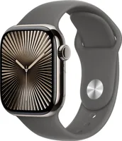 Apple Watch Series 10 GPS + Cellular 42mm Natural Titanium Case mit Stone Grey Sport Band
