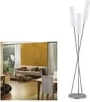Paulmann Living Livo Stehleuchte Dimmer max.3x40W E27 Eisen gebürstet/Weiß 230V Metall/Glas