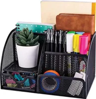 ISO Schreibtisch-Organizer - 6 Fächer - schwarz