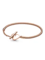 Pandora Moments Herz T-Verschluss Schlangen-Gliederarmband 589285C00 Damenarmband, Armbandumfang:20cm