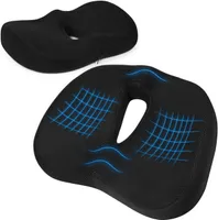Orthopädisches Sitzkissen, Memory Foam Steißbeinkissen, Ergonomisches Design Hämorrhoiden Donut-Sitzkissen, Atmungsaktiv, Schwarz