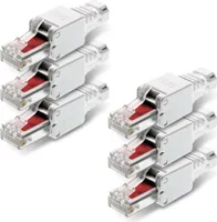 NEXMEX 6x Netzwerkstecker Cat6 RJ45 Stecker Netzwerk Werkzeuglose Montage Cat6a