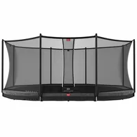 BERG Trampolin InGround oval 520 x 345 cm grau mit Sicherheitsnetz Comfort Grand Favorit