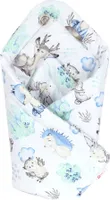 BABYLUX Einschlagdecke BABYHÖRNCHEN 75x75cm Neugeborene 122. Igel&RehBFF