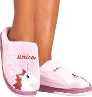 Damen Hausschuhe Pantoffeln Winter Plüsch Warme Leicht Latschen Einhorn Lila Gr.36-37