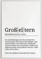 Großeltern Poster Definition - Oma Opa Geschenk Wandbild Wanddeko – A3 (29.7x42cm) / weißer Bilderahmen