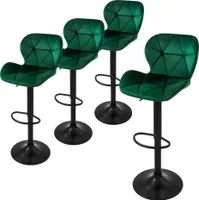 ML-Design 4er Set Barhocker Tresenhocker 360° drehbar, Gepolsterter Barstuhl mit Rückenlehne und Fußstütze, 59-79 cm