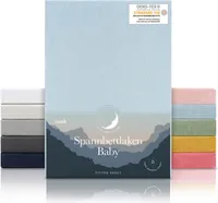 Laleni 2er-Set Spannbettlaken Babybett Kinderbett 60x120-70x140 cm -  , 100% Baumwolle, atmungsaktives Spannbetttuch Jersey Baby, 135 g/m², Hellblau