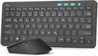 Kabelloses Tastatur-Maus-Set, 2,4 G kabellose Kompakttastatur mit kabelloser Maus für Laptop, PC und Smart-TV, deutsches QWERTZ-Layout, schwarz