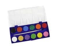 WOW 12 Mini-Wasserfarben Malset Glitzerfarben Farbpalette Glitzer Pinsel 
