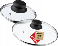 KADAX Glasdeckel Set "Pecoraro", Deckel mit Griff, mit Dampfloch, Topf- und Pfannendeckel, 20 cm + 16 cm