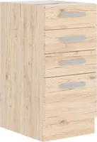 Schubladen-Küchenschrank BERIT – Breite 40 cm, Eiche Bordeaux