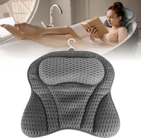 Badewannenkissen, Kissen Badewanne, Nackenkissen Badewanne, mit 4D-Air-Mesh-Technologie, Nacken und Rücken in der Badewanne mit 6 Saugnäpfen, Badewannen kopfstütze für Home Spa