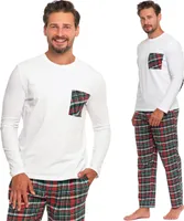 Piżama męska Moraj Świąteczna długa piżama w kratkę 100% bawełna 6900-001, 2XL