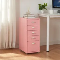 Mobilna podstawa "Kökar" z 5 szufladami stalowa 69 x 28 x 41 cm różowa