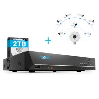 Reolink 8CH 4K PoE NVR Überwachungssystem Rekorder mit 2TB Festplatte Videoüberwachung für IP Kamera Haus, Innen, Außen Sicherheit RLN8-410+Anschlussdose B10 für Kugel-Kamera