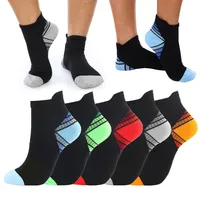 5 Paar Sportsocken mit Kompression, uni, schwarz-blau, A0530, S/M