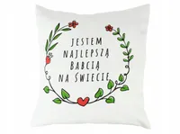 Poduszka z nadrukiem na dzień Babci imieniny 40x40cm Eko