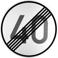 ORIGINAL Verkehrszeichen 278-40 * Ende der zulässigen Höchstgeschwindigkeit 40 km/h * 600 mmØ nach StVO und RAL-Gütebedingungen Verkehrsschild Schild Strassenschild Verbotsschild Straßenzeichen
