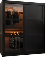 MEBLE KRYSPOL DOME 3 Zweitüriger Schrank, 200x150x62cm - Schwarz, Schwarz, Schwarz