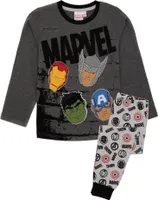 Marvel Avengers - Schlafanzug für Jungen  Langärmlig NS7481 (98) (Schwarz/Grau)