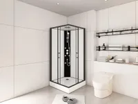 Eck-Duschkabine mit Hydromassage - 80 x 80 x 225 cm - KIVORA