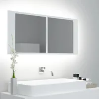 vidaXL LED koupelnová zrcadlová skříňka bílá 100x12x45 cm Akryl