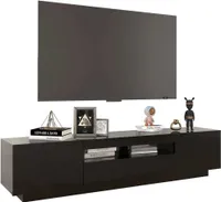vidaXL TV-Schrank mit LED-Leuchten Schwarz 180x35x40 cm