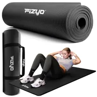 Fizyo Yogamatte Gymnastikmatte Fitnessmatte Trainingsmatte – rutschfeste Isomatte, extra dick aus NBR-Schaum, für Yoga & Fitness 190x80x1,5 cm Schwarz