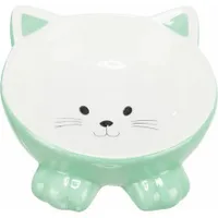 Trixie Ceramiczna ergonomiczna miska 0,15 l/d 14 cm, podwyższona, w kształcie kota