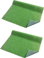 2x Rasenteppich mit Noppen 100x200 cm Grün Teppich Kunstrasen Garten Balkon Kunstgras