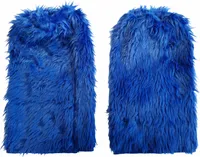 Plüsch Stulpen blau