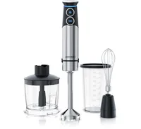 Arendo Stabmixer Edelstahl Set - Pürierstab - stufenlose Geschwindigkeit + Turbotaste
