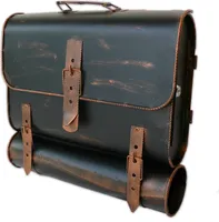 Briefkasten Unikat Antik-Look Schulranzen - Design Schultasche mit Zeitungsrolle Handarbeit Wandbriefkasten abschließbar robust und praktisch - Farbe: Schwarz-Kupfer | Entnahme: Rechts