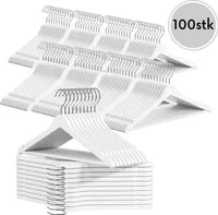 OGIVO Kleiderbügel Holz, 100 stück Holzbügel Garderobenbügel Weiß