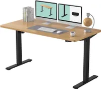 Stůl FLEXISPOT řady Basic, elektricky výškově nastavitelný stůl, teleskop se 2 policemi