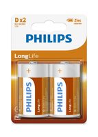 Philips D-Batterien - R20L2B - 2er-Pack Batterien - Zinkchlorid-Technologie - 3 Jahre Haltbarkeitsdauer - 1,5 V