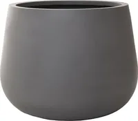 VIVANNO Blumentopf Fiberglas GIRAR Rund, Grau Beton-Design - 49x37 cm