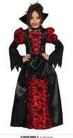 Vampirin Kinderkleid, Größe: 7 - 9 Jahre Farbe: Schwarz